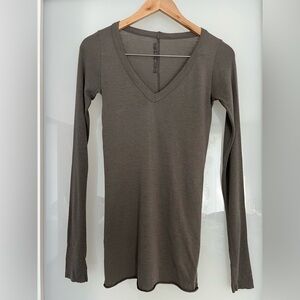 Rick Owens Women's V-Neck Long Sleeve Top - Taupe